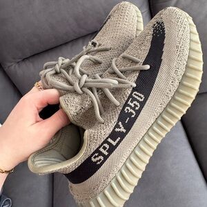 SPLY-350 Yeezy Knit Sneakers in Tan and Black